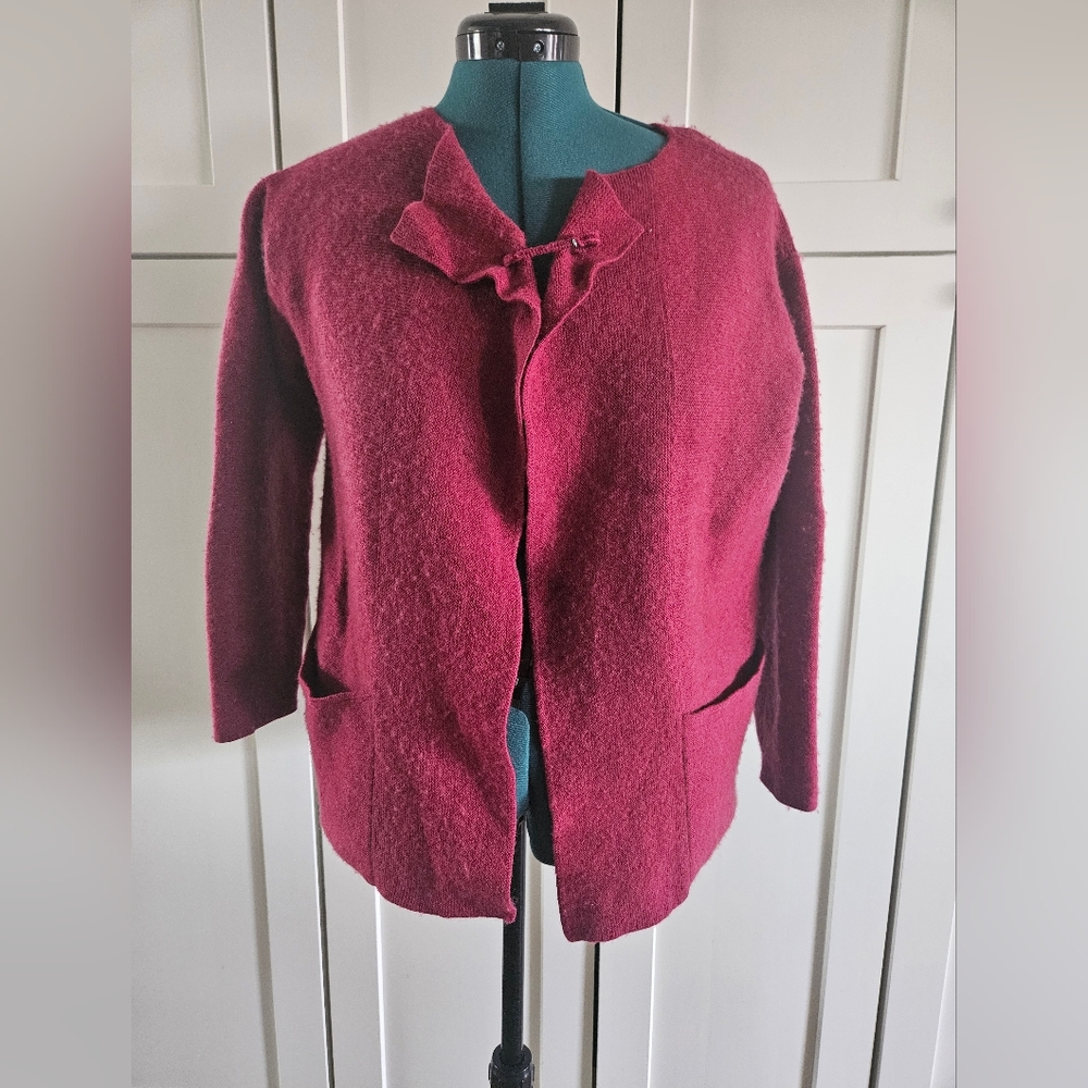 Chic Women's Cape in Deep Red